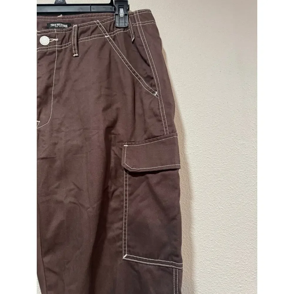 True Religion Men’s Baggy Cargo Pants 36x32 Brown Like New